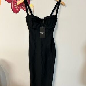 NWT Skims x Dolce Gabbana Onyx Black Body Dress Sz Medium